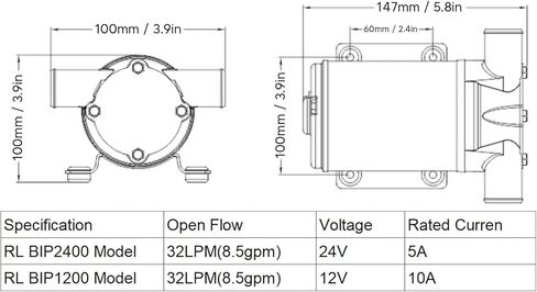 Flexible Impeller Pump Self Priming Water Pump Industrial Grade Brass Construction G1/2 Thread Marine Pump Durable Heavy Duty (RL-BIP2400) in Kuwait