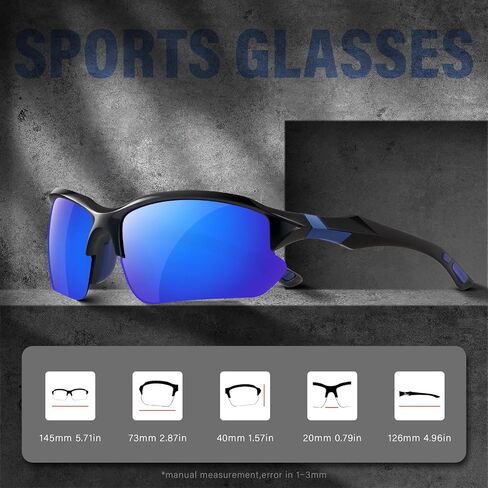 Sports Polarized Sunglasses for Men Cycling Running Fishing UV Protection Sun Glasses Lightweight Half Frame Goggles in Kuwait
