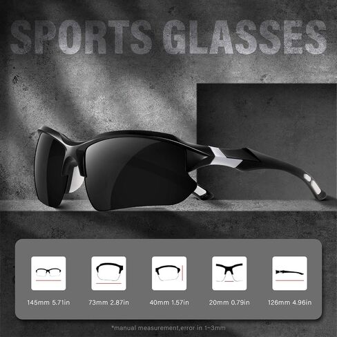 Sports Polarized Sunglasses for Men Cycling Running Fishing UV Protection Sun Glasses Lightweight Half Frame Goggles in Kuwait