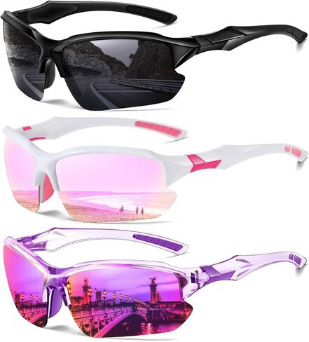 Sports Polarized Sunglasses for Men Cycling Running Fishing UV Protection Sun Glasses Lightweight Half Frame Goggles in Kuwait