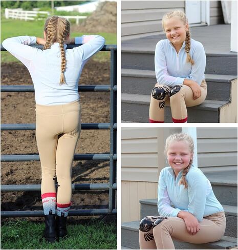 Tuffrider Children's Technical Technicle Long Sleeve Shirt مع جوارب مخططة مجانية متنوعة in Kuwait