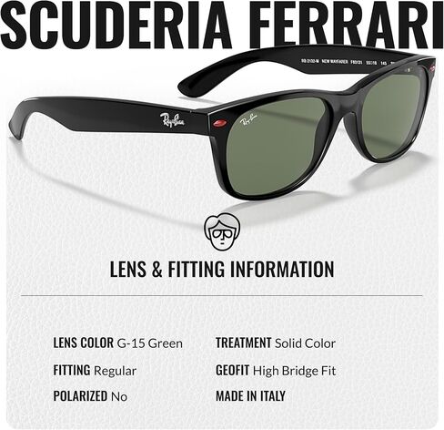 Ray-Ban RB2132M New Wayfarer Ferrari Collection Square Shape Sunglasses for Men & Women- Timeless Classic Sun Glasses - Premium UV Protection - Designer Men's and Women's Sunglasses in Saudi Arabia
