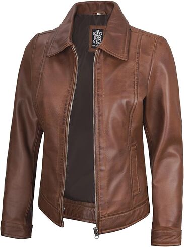 fjackets Real Lambskin Leather Womens Shirt Collar Jose Leather Jacket Womenss in Kuwait