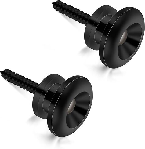 2 PCS Guitar Locks Button Button Mushroom Style Buttons Anti Slipping Strap Lock Buttons with Mounting Procks End Pins Accessories Music Music for Guitar Bass Durulele (Black) in Saudi Arabia