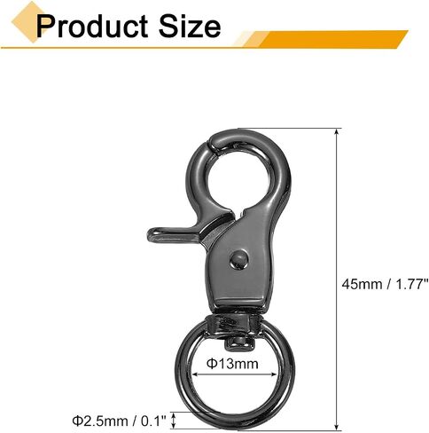 uxcell Swivel Snap Hook, Trigger Snap Heavy Duty Metal Lobster Claw Clasp Lanyard Clips for Straps Bags Belting Leathercraft in Kuwait