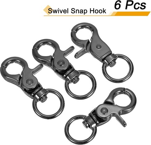 uxcell Swivel Snap Hook, Trigger Snap Heavy Duty Metal Lobster Claw Clasp Lanyard Clips for Straps Bags Belting Leathercraft in Kuwait