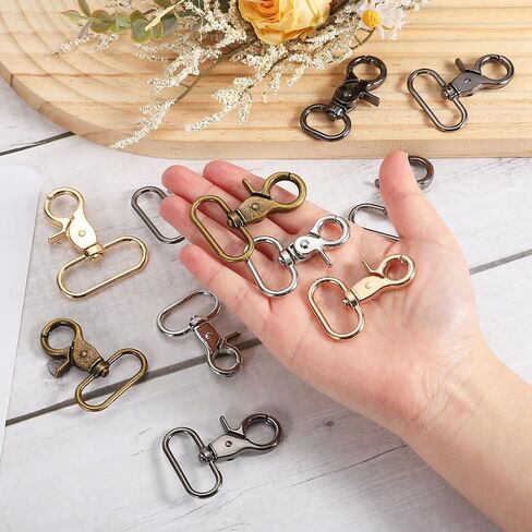 uxcell Swivel Snap Hook, Trigger Snap Heavy Duty Metal Lobster Claw Clasp Lanyard Clips for Straps Bags Belting Leathercraft in Kuwait