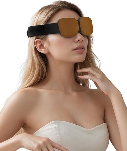 Sleep Mask for Men Women,Sleep Mask with Cpap for Side Sleeper,3D Intraocular Eye Mask Pressure-Free & 100% Blockout with Adjustable Strap Foldable Blind Fold for Flight, Travel, Nap with Box（Black） in Saudi Arabia