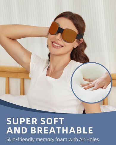 Sleep Mask for Men Women,Sleep Mask with Cpap for Side Sleeper,3D Intraocular Eye Mask Pressure-Free & 100% Blockout with Adjustable Strap Foldable Blind Fold for Flight, Travel, Nap with Box（Black） in Saudi Arabia