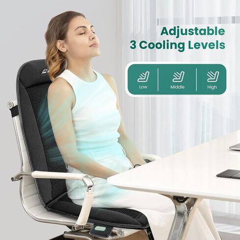 Snailax Cooling Car Seat Cushion, Cooling Seat Cover for Car, Ventilated Seat Pad with 3 Adjustable Speeds, 3D Breathable Mesh, Universal Fit for Most Cars, SUV, Truck, USB Charging in Saudi Arabia
