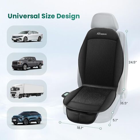 Snailax Cooling Car Seat Cushion, Cooling Seat Cover for Car, Ventilated Seat Pad with 3 Adjustable Speeds, 3D Breathable Mesh, Universal Fit for Most Cars, SUV, Truck, USB Charging in Saudi Arabia
