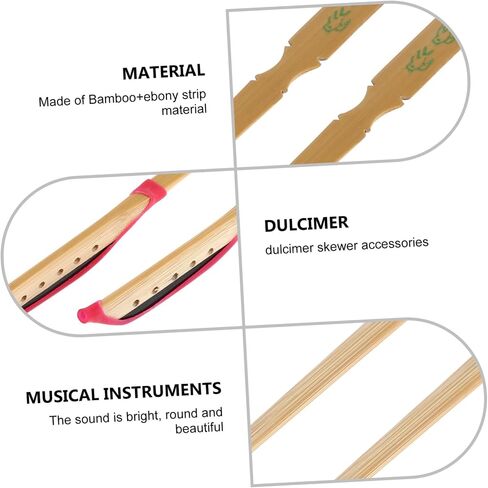 BESPORTBLE 2Pcs Practical Dulcimer Supplies with Ebony Strip Durable Yangqin Accessories for Professional and Personal Use Made with Workmanship in Saudi Arabia