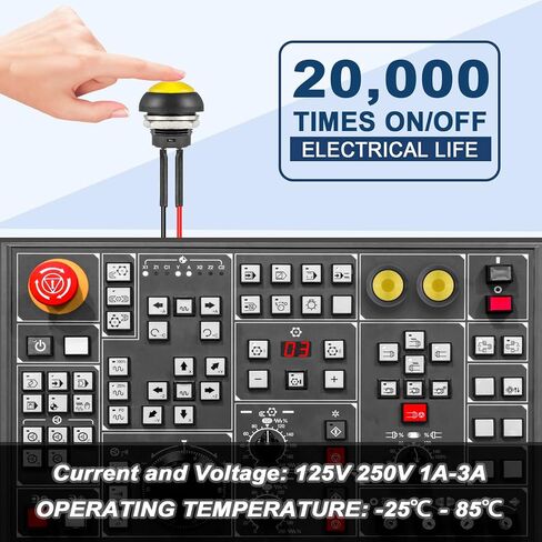 محول زر الضغط لحظة 12 مم على أزرار دفع ماء مقاوم للماء مفاتيح 1A 250V 3A 125V AC صغيرة أسود مع سلك (6 مساءً) in Kuwait