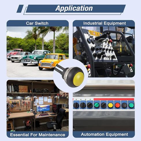 محول زر الضغط لحظة 12 مم على أزرار دفع ماء مقاوم للماء مفاتيح 1A 250V 3A 125V AC صغيرة أسود مع سلك (6 مساءً) in Kuwait