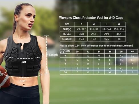 Impact Vest for Women Chest Protector Padded Compression Vest for Sports, Karate, Football, Breast and Rib Protection in Kuwait