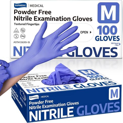 Medical Soft Max™ Nitrile Exam Gloves, 100 Pcs Powder-Free Latex-Free Food Safe Clean Disposable Glove, Blue Iris in Kuwait