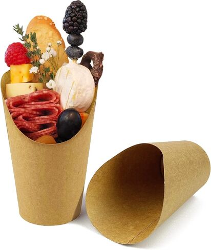 CAMKYDE 50 Pcs French Fries Holder, 12oz Disposable Paper French Fry Cups Charcuterie Cups for all Occasions (12oz, Navy) in Kuwait