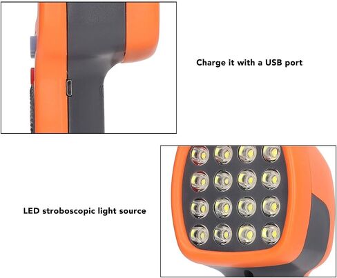 Digital Handheld Stroboscope High Accuracy LED Flash Strobe Speedometer Tachometer for HVAC Motor Printing Gear Meshing CNC Machine Tools ABS Material 466g in Saudi Arabia