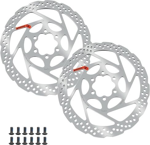 2pcs 140mm 160mm 180 مم دوار قرص دراجة دراجة مع 12 براغي ، دوارات فرامل الدراجات ، تقنية طلاء الفراغ ، مسافة الوسط 44 ملم ، للدراجات الجبلية MTB BMX (2pcs ، 160 ملم) in Kuwait
