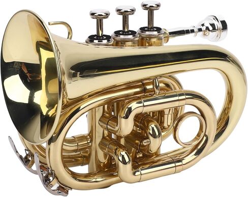 BB Pocket Trumpet Kit Brumbet Mini Brumbet مع حزام قفازات القماش من طقاصب الفم in Kuwait