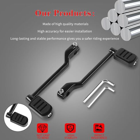 Heel Toe Shifter Lever Pegs,Front Rear Shift Peg Fit for Harley Touring Street Glide Road King Road Glide Electra Glide 1988-2024, FL Softail 1986-2017, Trike 2008-2024 Chrome in Saudi Arabia