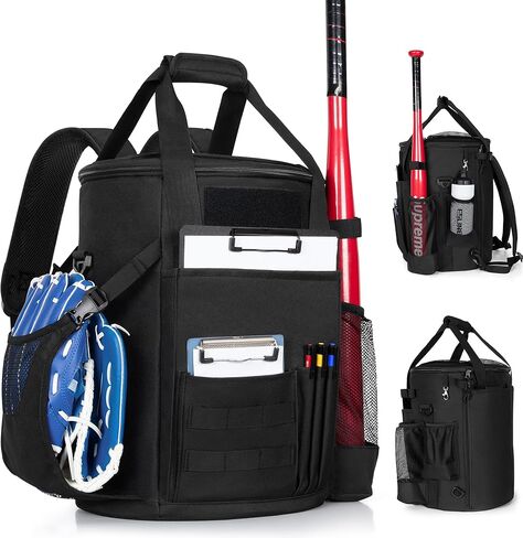 Baseball Coaches Bag Fits 6 Gallon Ball Bucket, Baseball Bucket Bag with Backpack and Shoulder Straps in Kuwait