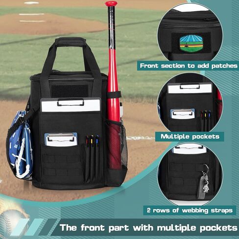 Baseball Coaches Bag Fits 6 Gallon Ball Bucket, Baseball Bucket Bag with Backpack and Shoulder Straps in Kuwait