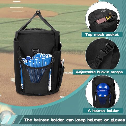 Baseball Coaches Bag Fits 6 Gallon Ball Bucket, Baseball Bucket Bag with Backpack and Shoulder Straps in Kuwait