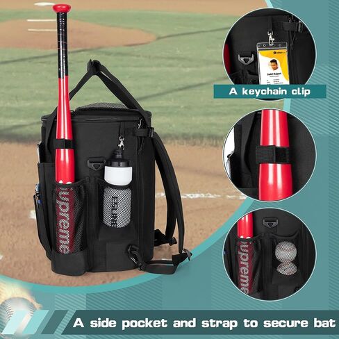 Baseball Coaches Bag Fits 6 Gallon Ball Bucket, Baseball Bucket Bag with Backpack and Shoulder Straps in Kuwait