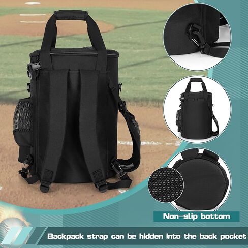 Baseball Coaches Bag Fits 6 Gallon Ball Bucket, Baseball Bucket Bag with Backpack and Shoulder Straps in Kuwait
