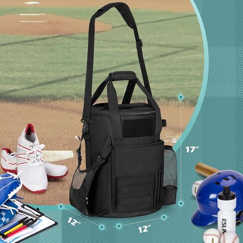 Baseball Coaches Bag Fits 6 Gallon Ball Bucket, Baseball Bucket Bag with Backpack and Shoulder Straps in Kuwait