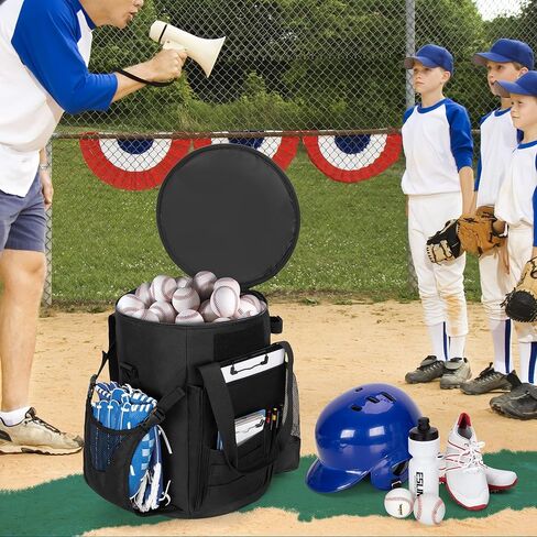 Baseball Coaches Bag Fits 6 Gallon Ball Bucket, Baseball Bucket Bag with Backpack and Shoulder Straps in Kuwait