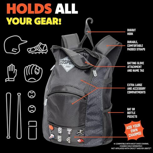 GoSports Youth Baseball and Softball Bag with Customizable Charm Panel in Saudi Arabia