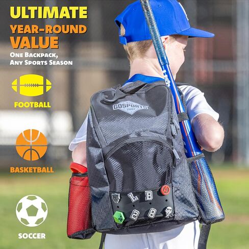 GoSports Youth Baseball and Softball Bag with Customizable Charm Panel in Saudi Arabia