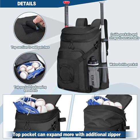 Baseball Bag for Adult and Youth, Baseball Backpack Softball Bag with Helmet Holder, Shoe Compartment and Fence Hook in Saudi Arabia