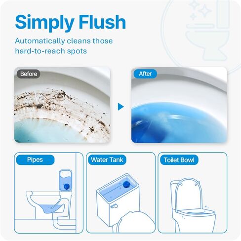 Disposable Toilet Bowl Cleaners(10 Tablets) Odor Eliminator, Fresh Scent, Multipurpose Residential and commercial Toilet Cleaners 2-3 week Lasting Toilet Bowl Cleaner in Saudi Arabia