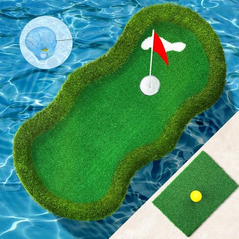 Golf Golf Green for Pool كبير الحجم 47 "× 24" وضع الأخضر لمسبح البركة المصممة لاعبي الغولف للتنافس وتحسين مهاراتهم في حمام السباحة أو في الهواء الطلق in Kuwait