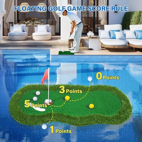 Golf Golf Green for Pool كبير الحجم 47 "× 24" وضع الأخضر لمسبح البركة المصممة لاعبي الغولف للتنافس وتحسين مهاراتهم في حمام السباحة أو في الهواء الطلق in Kuwait