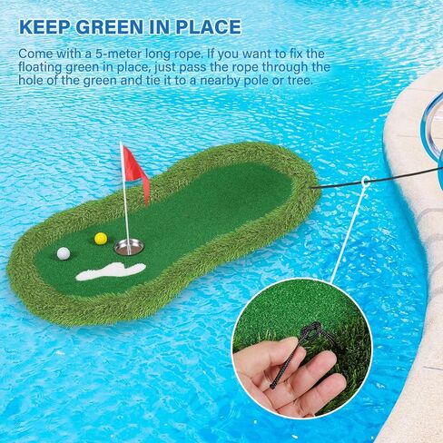 Golf Golf Green for Pool كبير الحجم 47 "× 24" وضع الأخضر لمسبح البركة المصممة لاعبي الغولف للتنافس وتحسين مهاراتهم في حمام السباحة أو في الهواء الطلق in Kuwait