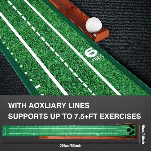 Putting Green Indoor,Golf Putting mat with Auto Ball Return – Premium Golf Putting Mat for Home, Office, or Outdoors – Perfect Golf Gift for Men & Women, Practice Anywhere in Saudi Arabia