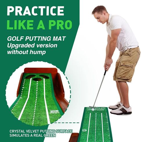 Putting Green Indoor,Golf Putting mat with Auto Ball Return – Premium Golf Putting Mat for Home, Office, or Outdoors – Perfect Golf Gift for Men & Women, Practice Anywhere in Saudi Arabia