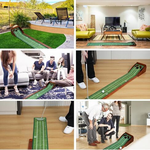 Putting Green Indoor,Golf Putting mat with Auto Ball Return – Premium Golf Putting Mat for Home, Office, or Outdoors – Perfect Golf Gift for Men & Women, Practice Anywhere in Saudi Arabia