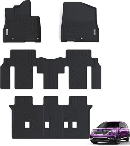 Floor Mats for Ford F-150 2015-2025 SuperCrew & 2022-2025 F-150 Lightning (No Fold Flat Storage) - Front & Rear 3PCS, 1st & 2nd Row Black in Saudi Arabia