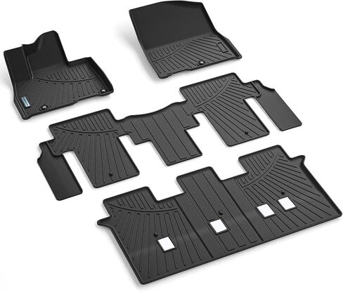 Floor Mats for Ford F-150 2015-2025 SuperCrew & 2022-2025 F-150 Lightning (No Fold Flat Storage) - Front & Rear 3PCS, 1st & 2nd Row Black in Saudi Arabia