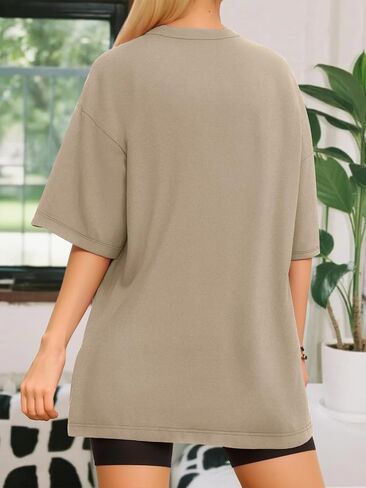 Womens Overisized Tshirts V Neck Workout Gym Shirts Tops Casual Summer Clothes in Saudi Arabia