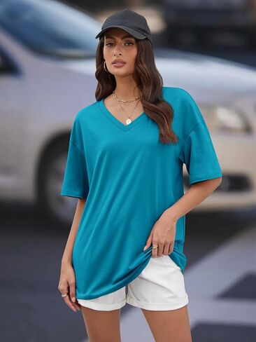 تتفوق المرأة على Tshirts v الرقبة القمصان الصالة الرياضية قمم الملابس الصيفية غير الرسمية in Saudi Arabia
