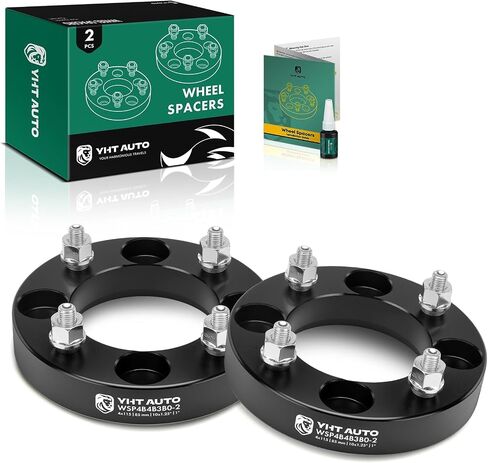 YHTAUTO 4x115 Wheel Spacers 1.25 Inch Compatible with Arctic Cat, Yamaha, Joyner USA, Textron Off Road, Tire Spacers with 10x1.25 & 12.9 Grade Studs, 85mm Center Bore 4 Lug 4PCS Black Wheel Adapter in Saudi Arabia
