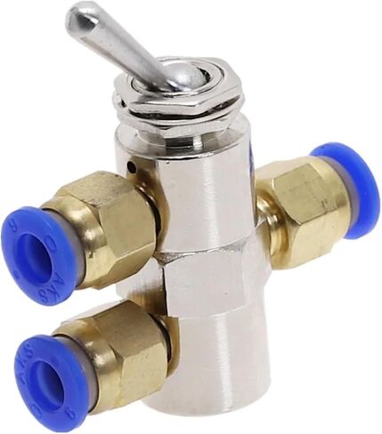 Exhaust valve 2 Position 5 Way Toggles Cylindrical Mechanical Air Pneumatic Valve switch w Fiittings TAC2-4V(No Fittings) in Saudi Arabia