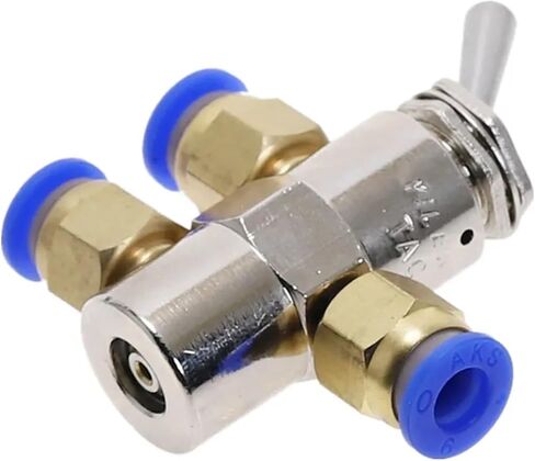 Exhaust valve 2 Position 5 Way Toggles Cylindrical Mechanical Air Pneumatic Valve switch w Fiittings TAC2-4V(No Fittings) in Saudi Arabia