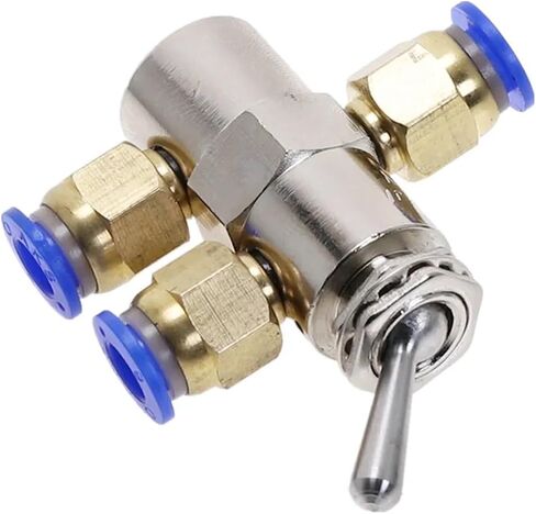 Exhaust valve 2 Position 5 Way Toggles Cylindrical Mechanical Air Pneumatic Valve switch w Fiittings TAC2-4V(No Fittings) in Saudi Arabia